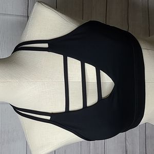 ZYIA Black Grid Bra Large